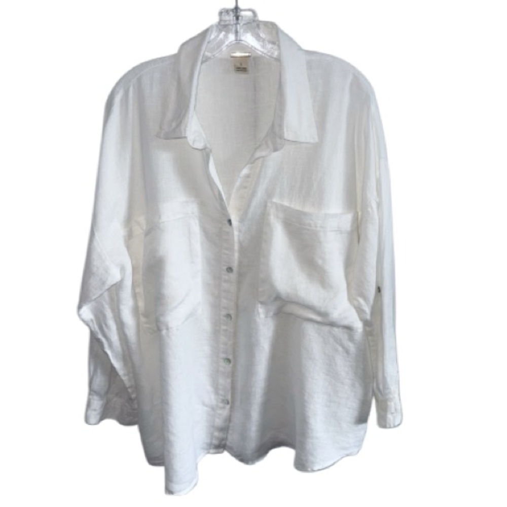 Magaschoni White Relaxed Button-Down Shirt